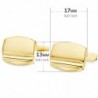 18K GEMELOS ORO AMARILLO TONEL MATE Y BRILLO 17 X 13 MM CIERRE RÍGIDO OSCILANTE