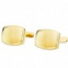 GEMELOS ORO AMARILLO TONEL MATE Y BRILLO 17 X 13 MM. CIERRE RÍGIDO OSCILANTE.