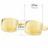 GEMELOS ORO AMARILLO TONEL MATE Y BRILLO 17 X 13 MM. CIERRE RÍGIDO OSCILANTE.