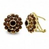 18K PENDIENTES ORO AMARILLO CHATON Y CIRCONITAS