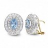 18K PENDIENTES ORO BICOLOR AGUA MARINA Y CIRCONITAS