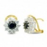 18K PENDIENTES ORO BICOLOR ZAFIRO 5 MM CIRCONITAS