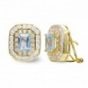 18K PENDIENTES ORO AMARILLO CUAJO CIRCONITAS RECTANGULAR