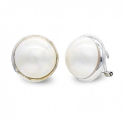 18K PENDIENTES ORO BLANCO Y...