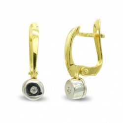 18K PENDIENTES ORO BICOLOR...