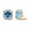 18K PENDIENTES ORO BICOLOR CUADRADO CON CIRCONITAS