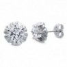 18K PENDIENTES ORO BLANCO CON CIRCONITAS EN GARRAS. CIERRE PRESION