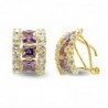 18K PENDIENTES ORO AMARILLO CUADRO CON CIRCONITA