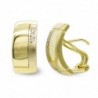 18K PENDIENTES ORO BICOLOR MATE Y BRILLO Y CIRCONITAS