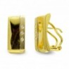 18K PENDIENTES ORO BICOLOR CIRCONITAS. 17 X 7 MM