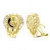 18K PENDIENTES ORO AMARILLO MADRE. 18 X 15 MM.
