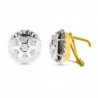 18K PENDIENTES ORO BLANCO Y CIRCONITAS. 13 MM.