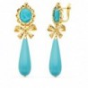 18K PENDIENTES CAMAFEO LAZO TURQUESA. 62 X 18 MM