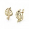 18K PENDIENTES HOJA CALADA. 14 X 8 MM.