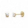 18K PENDIENTES ORO AMARILLO PERLA 3MM.4 PATILLAS TUERCA