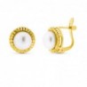 18K PENDIENTES ORO AMARILLO PERLA CERCO. 10 MM.