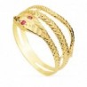 18K SORTIJA ORO AMARILLO SERPIENTE PIEDRA RUBI ANCHO 10 MM