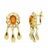 18K PENDIENTES CUBANAS TOPACIO 25 X 12 MM