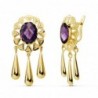 18K PENDIENTES CUBANAS PIEDRA OVAL 10 X 8MM. LAGRIMAS