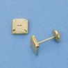 18K PENDIENTES CUADRADOS TALLADOS. 5 X 5 MM.