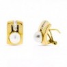 18K PENDIENTES ORO AMARILLO PERLA CULTIVADAS. 14 X 9 MM.