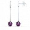 18K PENDIENTES ORO BLANCO LARGOS BOLA 8MM
