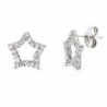 18K PENDIENTES ORO BLANCO ESTRELLA. 12 X 12 MM. CIERRE PRESION
