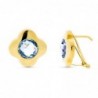 18K PENDIENTES ORO AMARILLO PIEDRA 8 MM AGUA MARINA 15MM