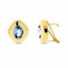 18K PENDIENTES ORO AMARILLO PIEDRA OVAL A MARINA 8 X 6MM