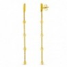 18K PENDIENTES ORO AMARILLO LARGOS CADENA TRAMOS LISO
