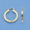 18K AROS HUECOS, TALLADOS. 24 X 3 MM.