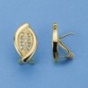 18K PENDIENTES CIRCONITAS. 19 X 11 MM.