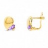 18K PENDIENTES ORO AMARILLO PIEDRA AMATISTA CATALAN
