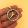 18K MEDALLA ORO AMARILLO ESTRELLA CON CERCO Y CIRCONITAS. 35 MM