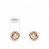 18K PENDIENTES CHATÓN DIAMANTES ORO ROSA 0,040 QTES. PRESIÓN. G-VS2