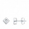 18K PENDIENTES CHATÓN CUADRADO DIAMANTES 0,030 QTES. PRESIÓN. G-VS2
