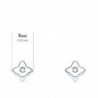 18K PENDIENTES ORO BLANCO ESTRELLA 5 X 5 MM DIAMANTE 0,030 QT. G-VS2.
