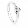 18K SOLITARIO BRILLANTE ORO BLANCO 0.100 QTES. SI-H