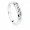 18K ALIANZA 9 DIAMANTES ORO BLANCO 0.50 QTES PUREZA VS2 COLOR G TALLA BRILLANTE