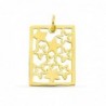 18K COLGANTE ORO AMARILLO RECTANGULO CALADO ESTRELLAS