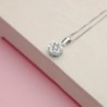 18K GARGANTILLA ORO BLANCO COLGANTE 7 MM. DIAMANTES 0,301 QTS. CADENA 42+3 CM