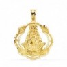 18K MEDALLA VIRGEN DEL ROCIO PANDERETA 31 X 28 MM