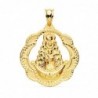 18K MEDALLA VIRGEN DEL ROCIO PANDERETA 35 X 33 MM