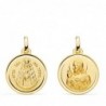 18K MEDALLA ESCAPULARIO VIRGEN DEL ROCIO Y CORAZON JESUS 18 MM