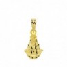 18K VIRGEN DEL ROCIO SILUETA 15 X 10 MM