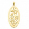 18K COLGANTE ORO AMARILLO OVAL CALADO MATE Y BRILLO
