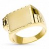18K SELLO ORO AMARILLO CABALLERO CUADRADO 16 X 16 MM
