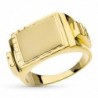 18K SELLO MACIZO CABALLERO ORO AMARILLO TALLADO. CABEZA CUADRADA 20 X15 MM