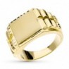 18K SELLO ORO AMARILLO CABALLERO CUADRADO TIPO ROLEX. CABEZA: 14 X 14 MM