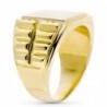 18K SELLO ORO AMARILLO CABALLERO CUADRADO TIPO ROLEX. CABEZA: 14 X 14 MM